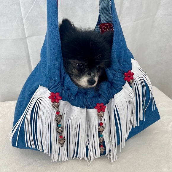 DESIGNER "FURBABY" TOTE CARRIER (NWOT) HANDMADE - Picture 1 of 11